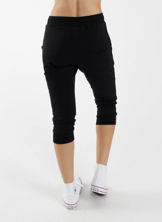 Federation Cut Trackies - Black with Gold Zips