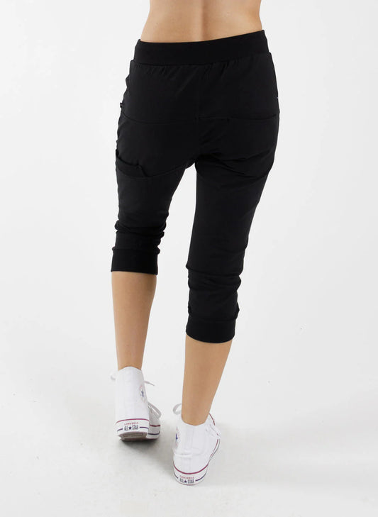 Federation Cut Trackies - Black with Silver Zip