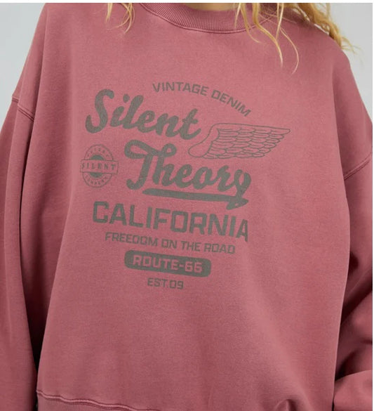 Silent Theory Vintage Denim Crew - Cherry