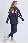 Foxwood Interval Crew - Navy with Neon Pink