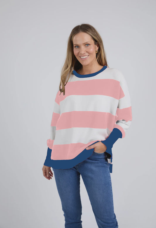 Elm Elvie Stripe Knit - Chrm Pink/Cream/French Blue