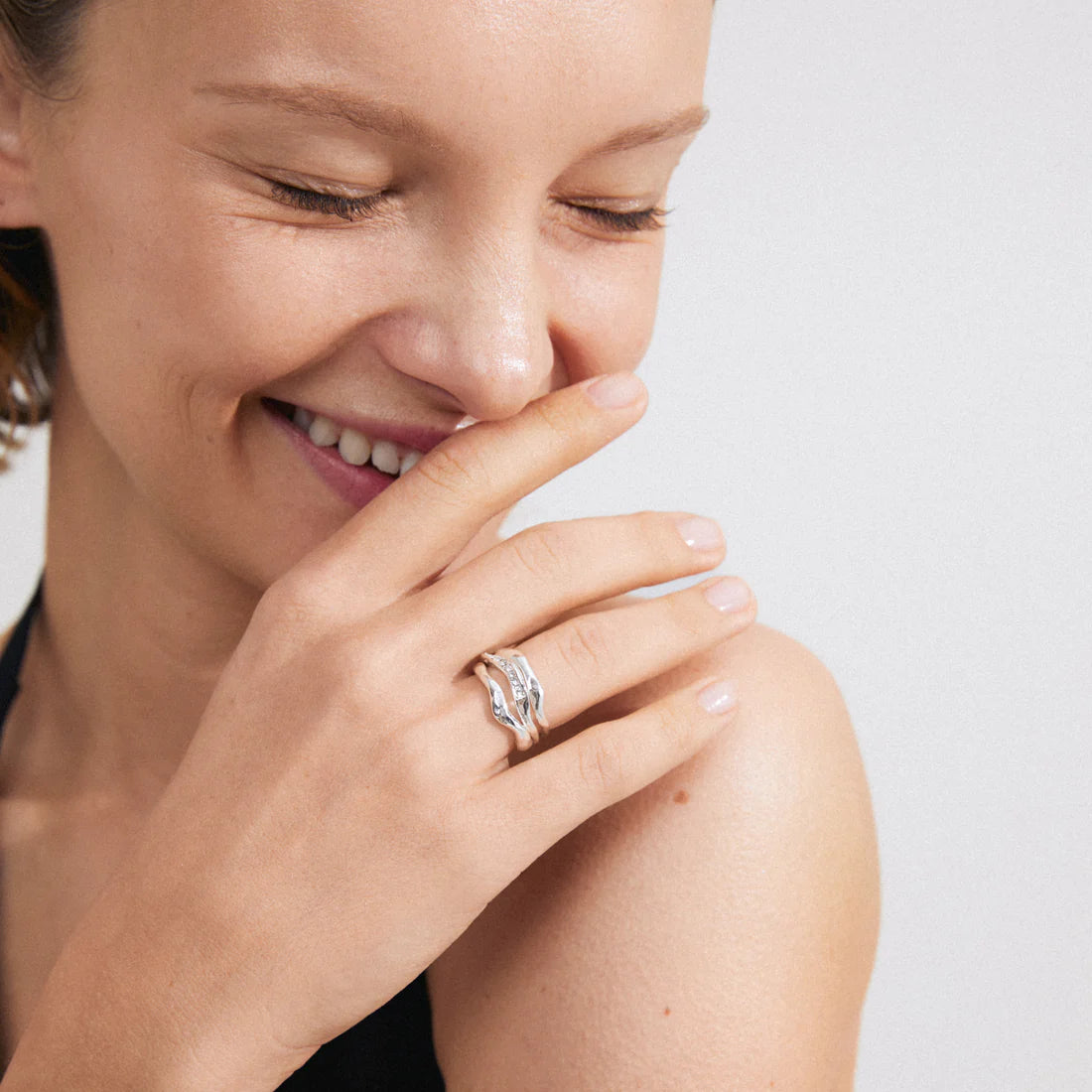 Pilgrim True Ring 3 in 1 Set - Sliver Plated Crystal