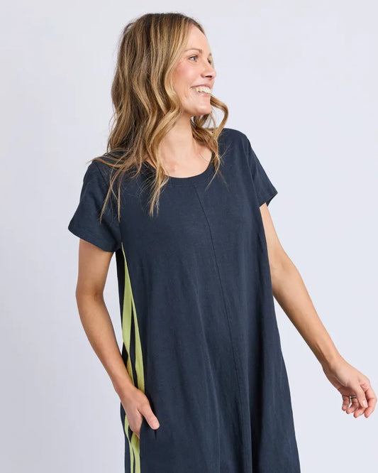 Foxwood Recovery Dress - Navy & Neon Lemon