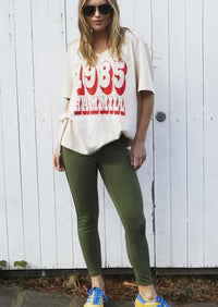 Hammill & Co Logo V Neck Tee - Natural