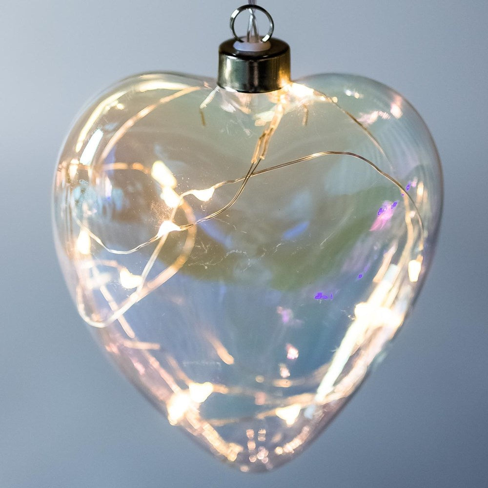 Stellar Haus Hanging Glass Pearl Tint Heart