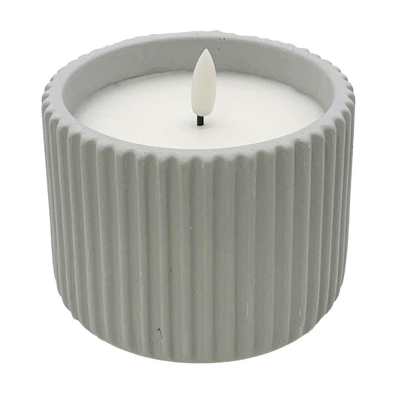 Stellar Haus Ash Cement Fluted Candle