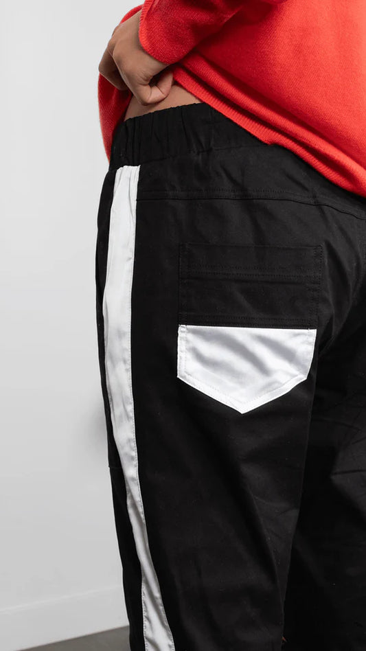 Style Laundry Cotton Twill Pant with White Satin Stripe