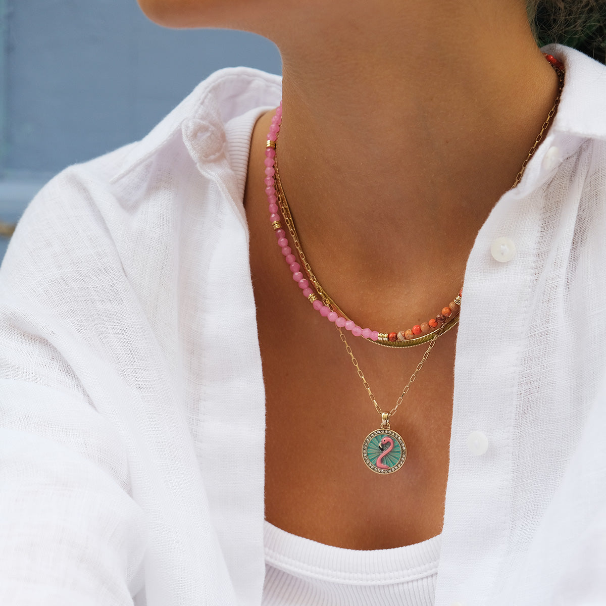 A & C Oslo Necklace Tropical Birds