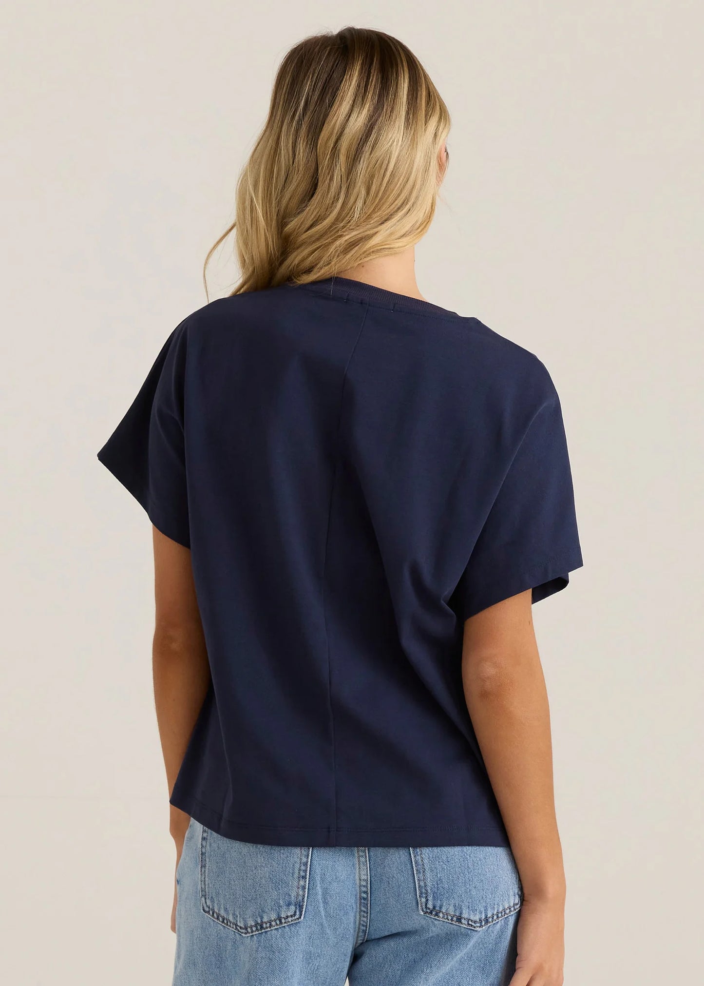 Sass Mira Crochet Tee - Navy