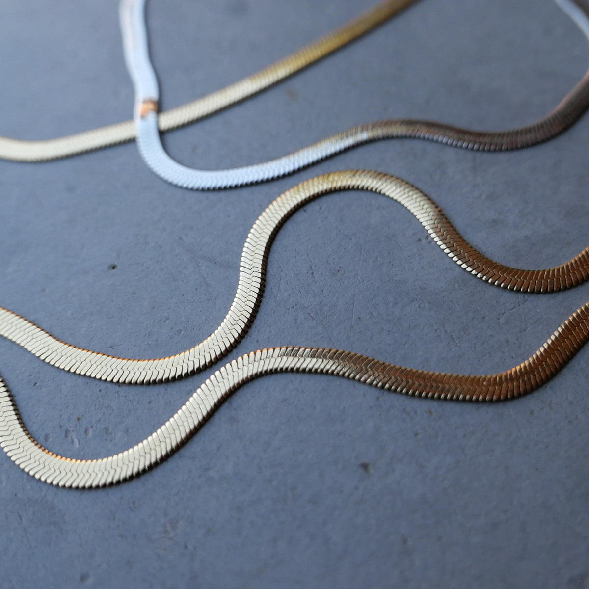 A & C Oslo Necklace Steel Snake Gold Plated