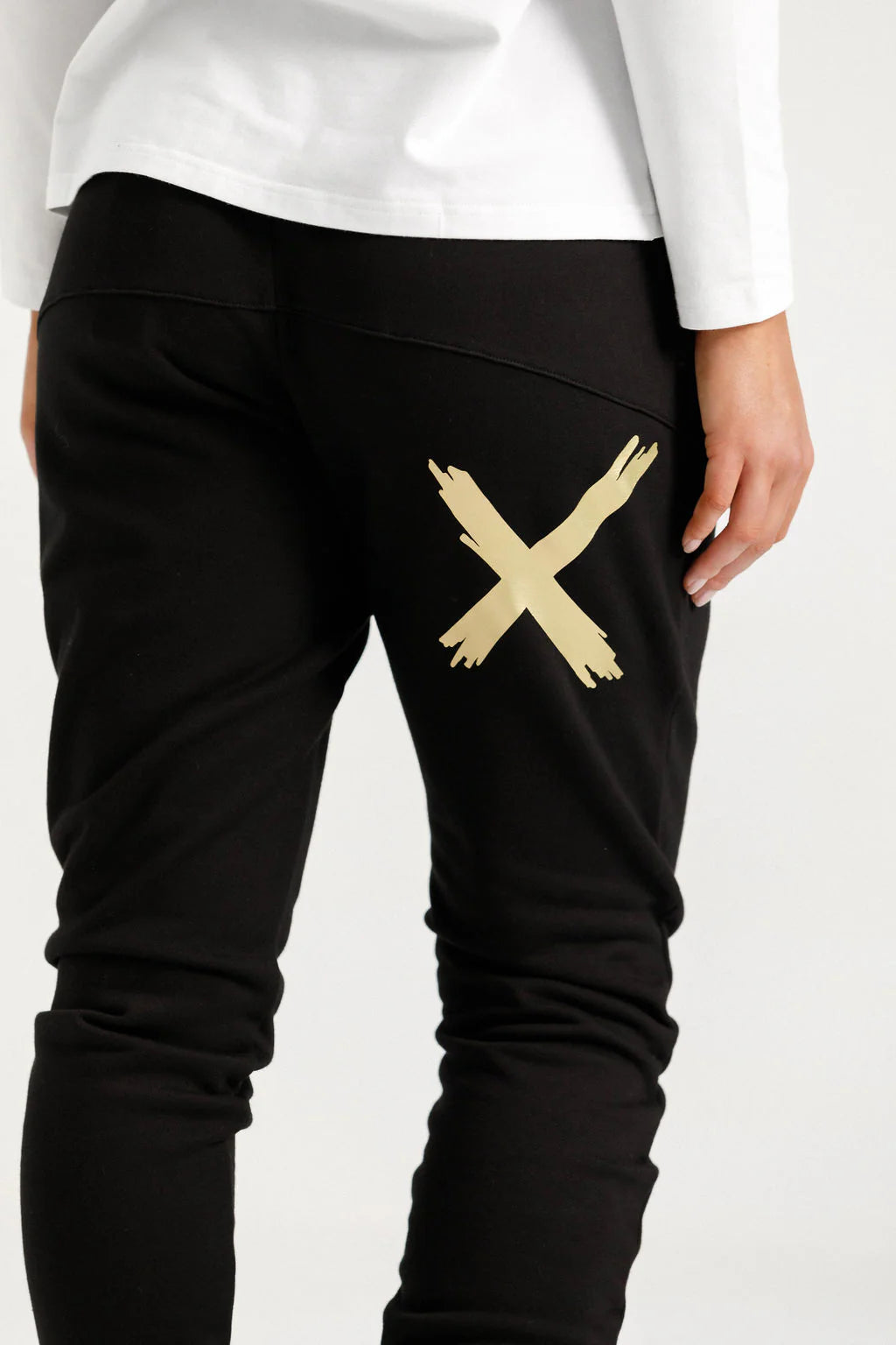 Homelee Alpine Apartment Pants - Black with Gold X