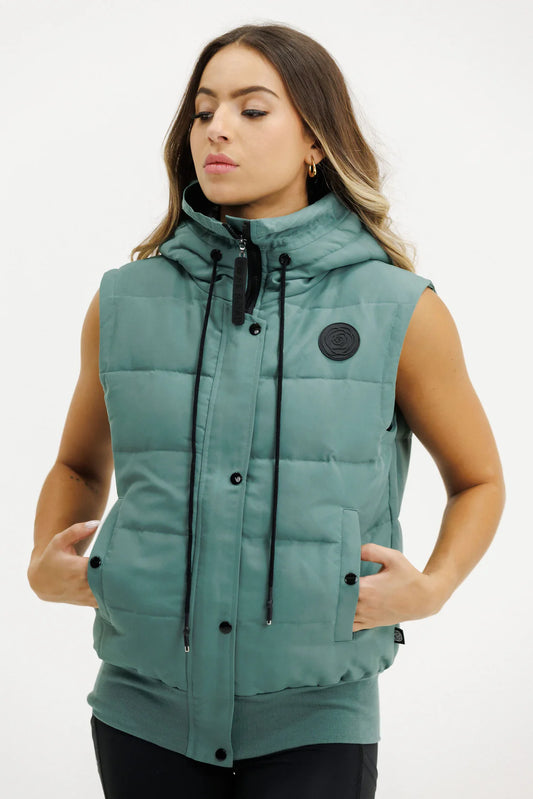 Rose Road Stadium Puffer Vest - Moss