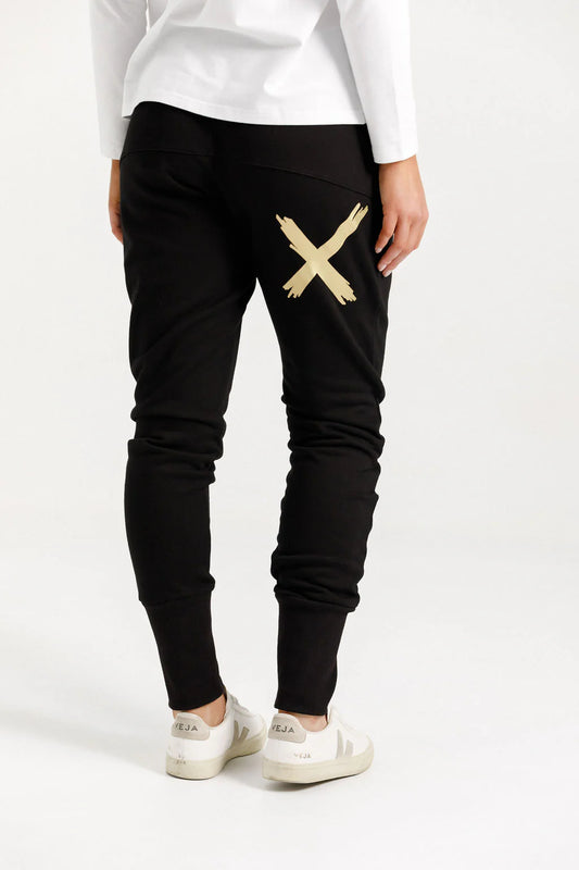 Homelee Alpine Apartment Pants - Black with Gold X