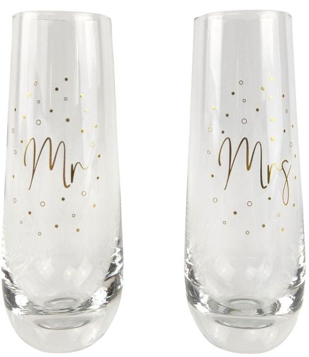 Urban Champagne Gold Glasses Mr & Mrs