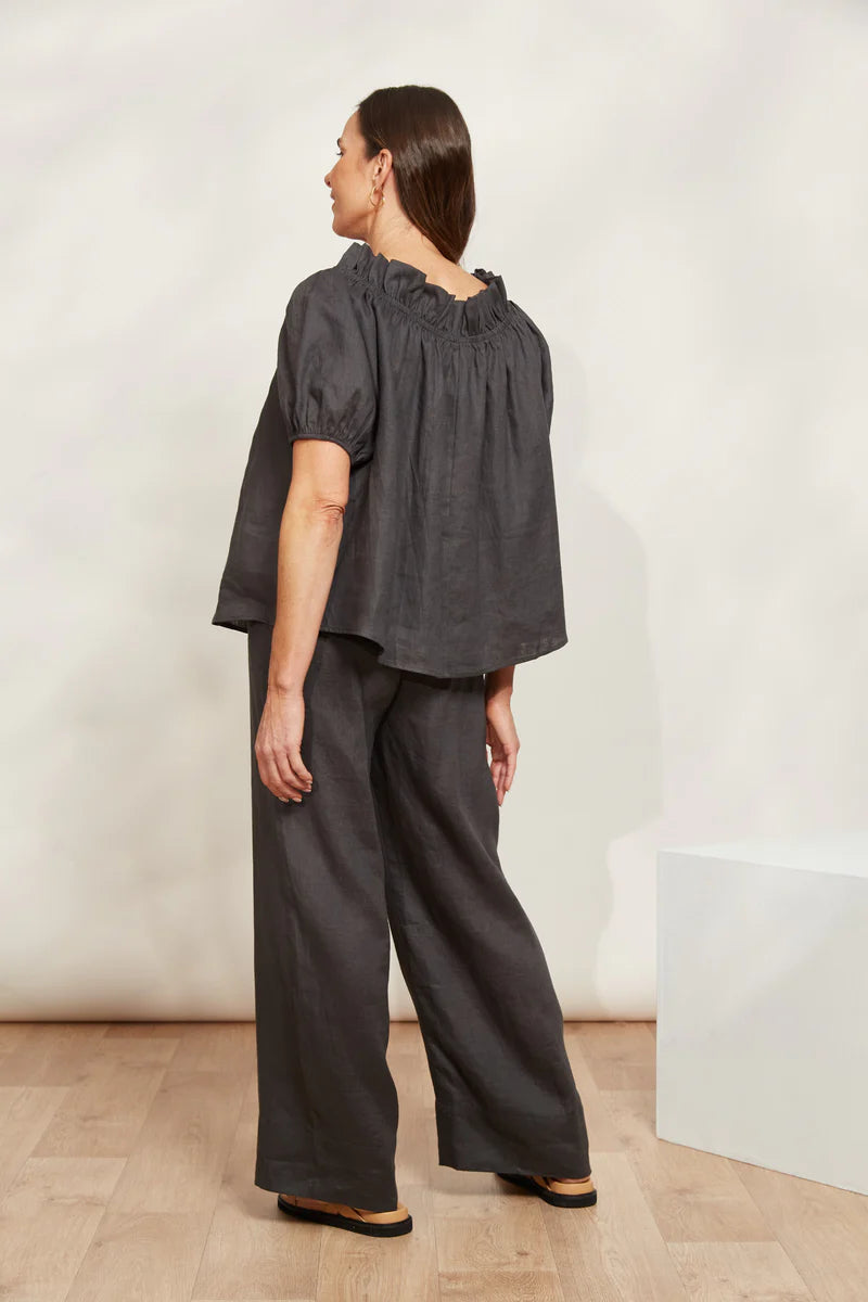 Eb & Ive Halcyon Ruched Top - Oyster