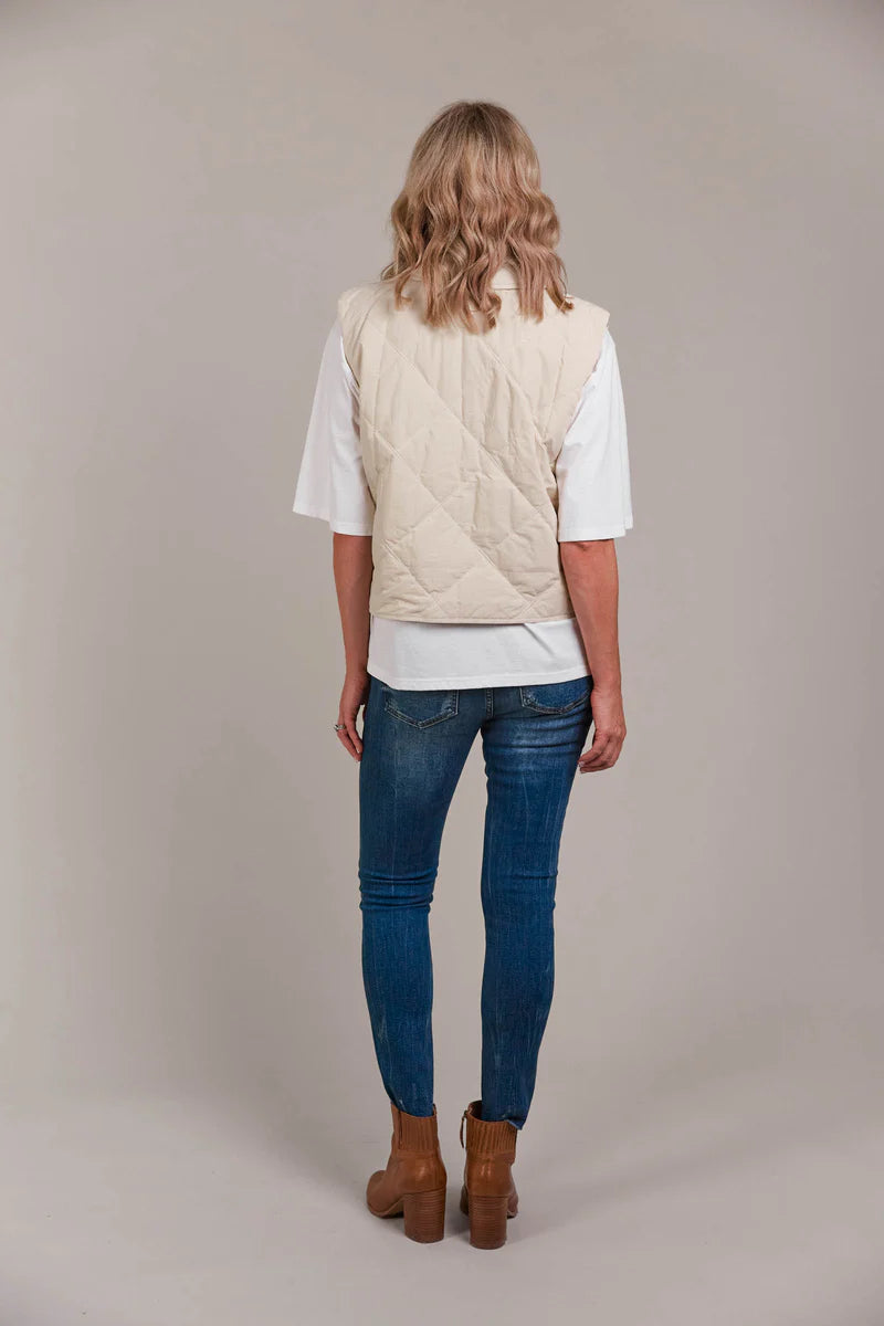 Eb & Ive Argo Crop Vest - Ecru