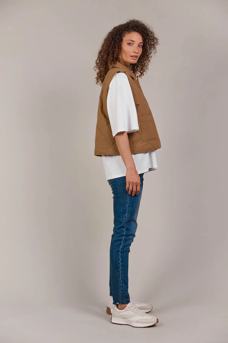 Eb & Ive Argo Crop Vest - Hazel