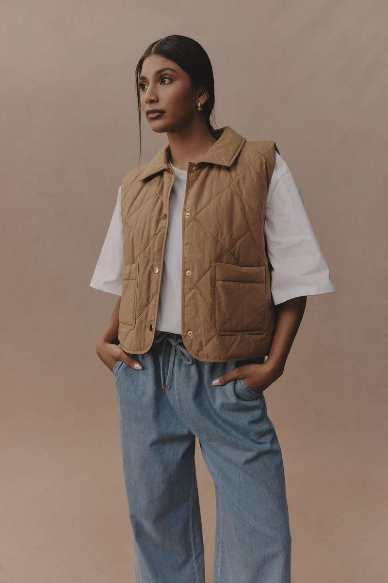 Eb & Ive Argo Crop Vest - Hazel