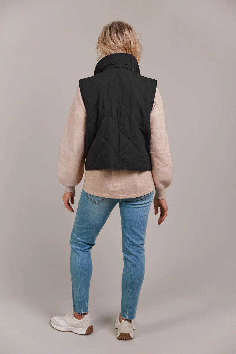 Eb & Ive Argo Crop Vest - Black