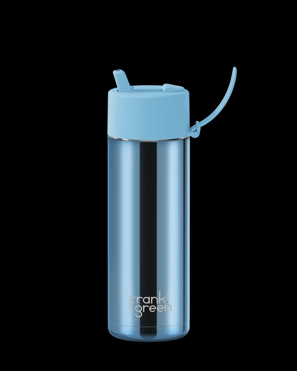 Frank Green Stainless Steel Ceramic Reusable Drink Bottle 20oz - Blue Chrome