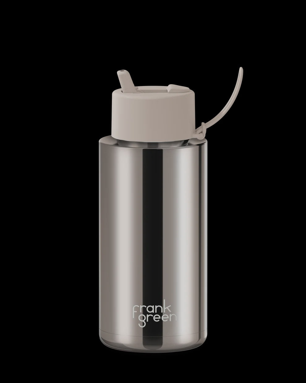 Frank Green Stainless Steel Ceramic Reusable Drink Bottle 34oz - Moon Dust Chrome