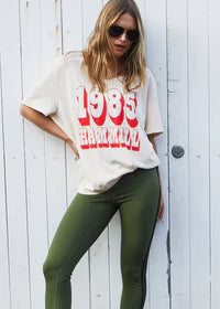 Hammill & Co Logo V Neck Tee - Natural