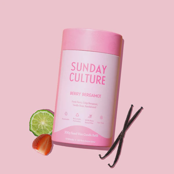 Sunday Culture Sand Wax Candle Refill 300gm - Berry & Bergamot