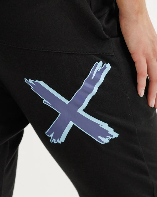 Homelee 3/4 Apartment Pants - Black with Marine Blue Shadow X