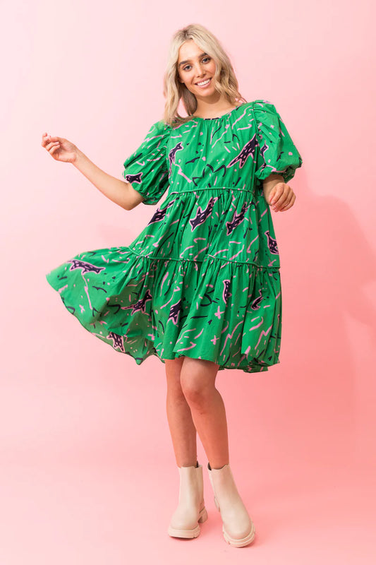 Charlo Birdie Dress Green
