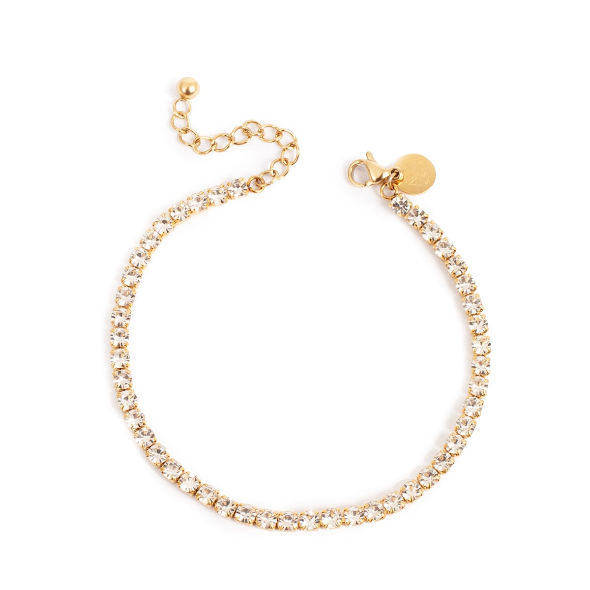 A & C Oslo Tennis Bracelet 2mm Steel - Gold Plated