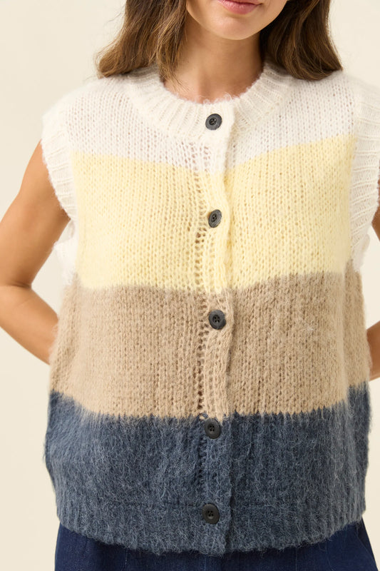 Isle of Mine Pallas Stripe Knit Vest - Butter