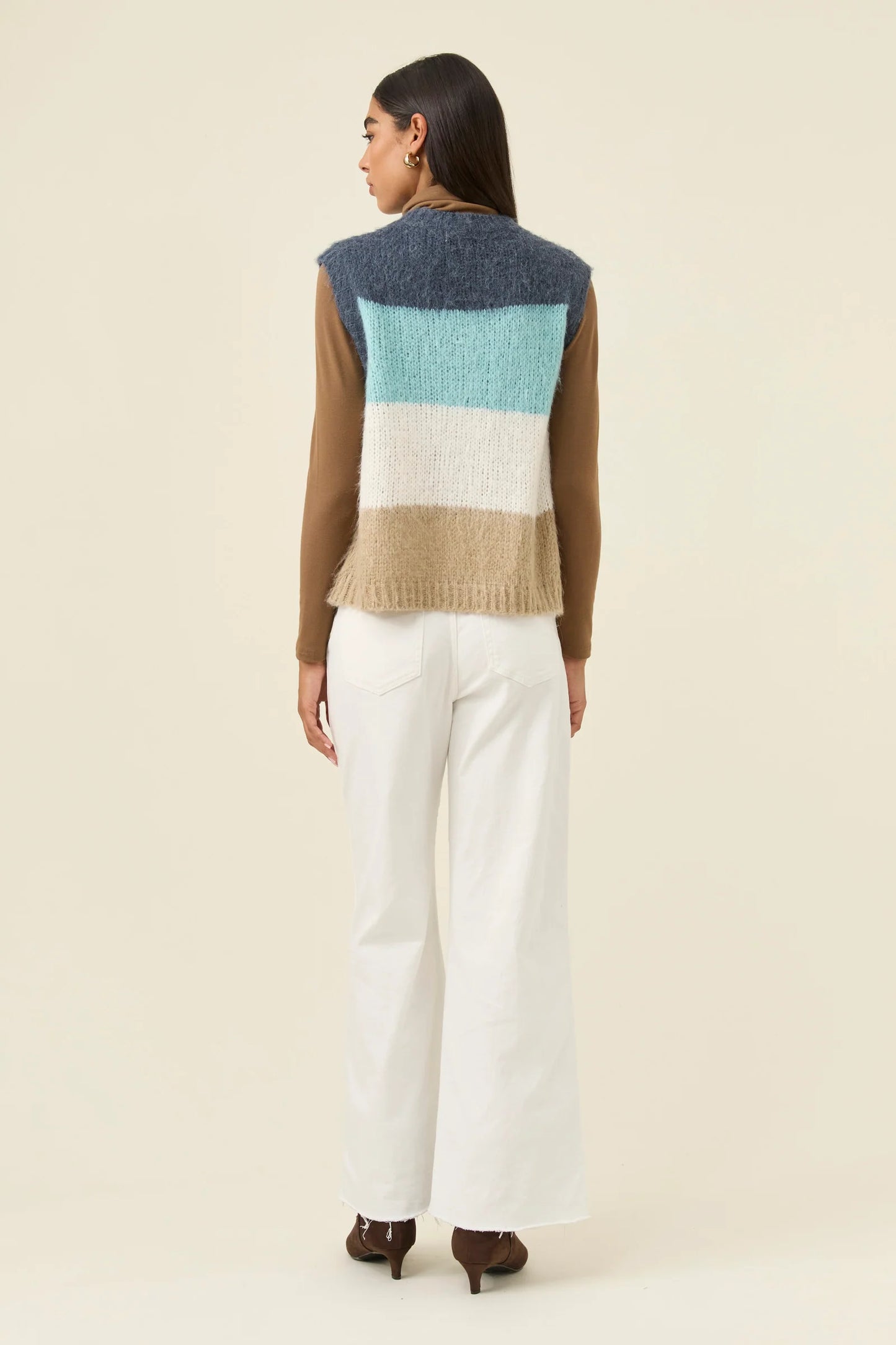 Isle of Mine Pallas Stripe Knit Vest - Ice Blue