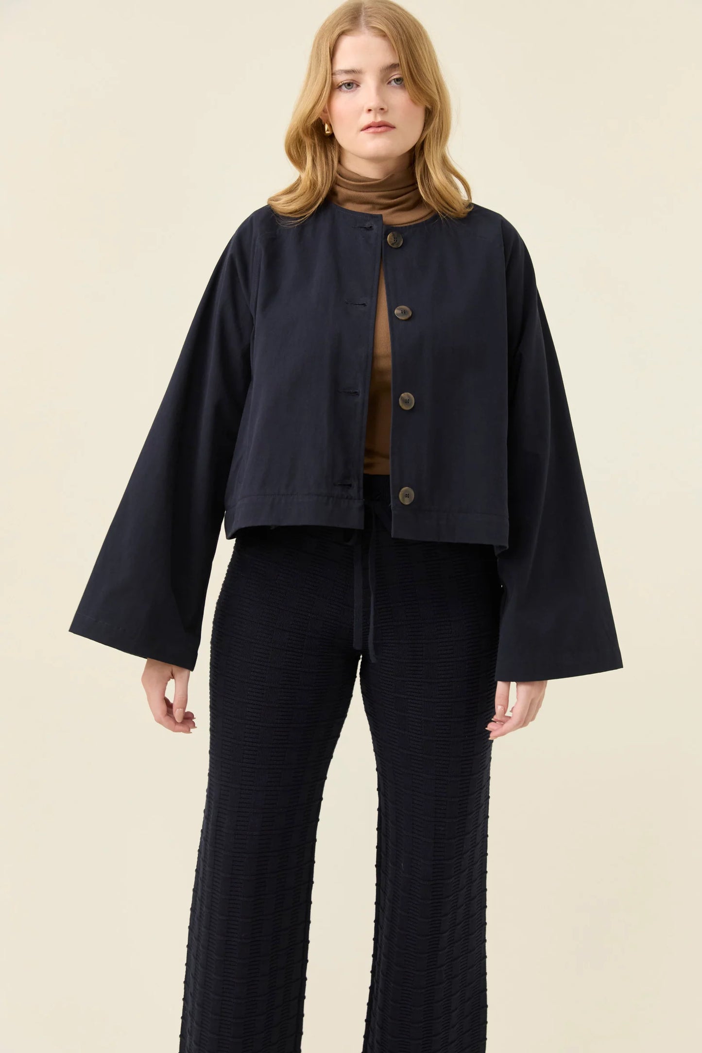 Isle of Mine Farida Convertible Trench Coat - Navy