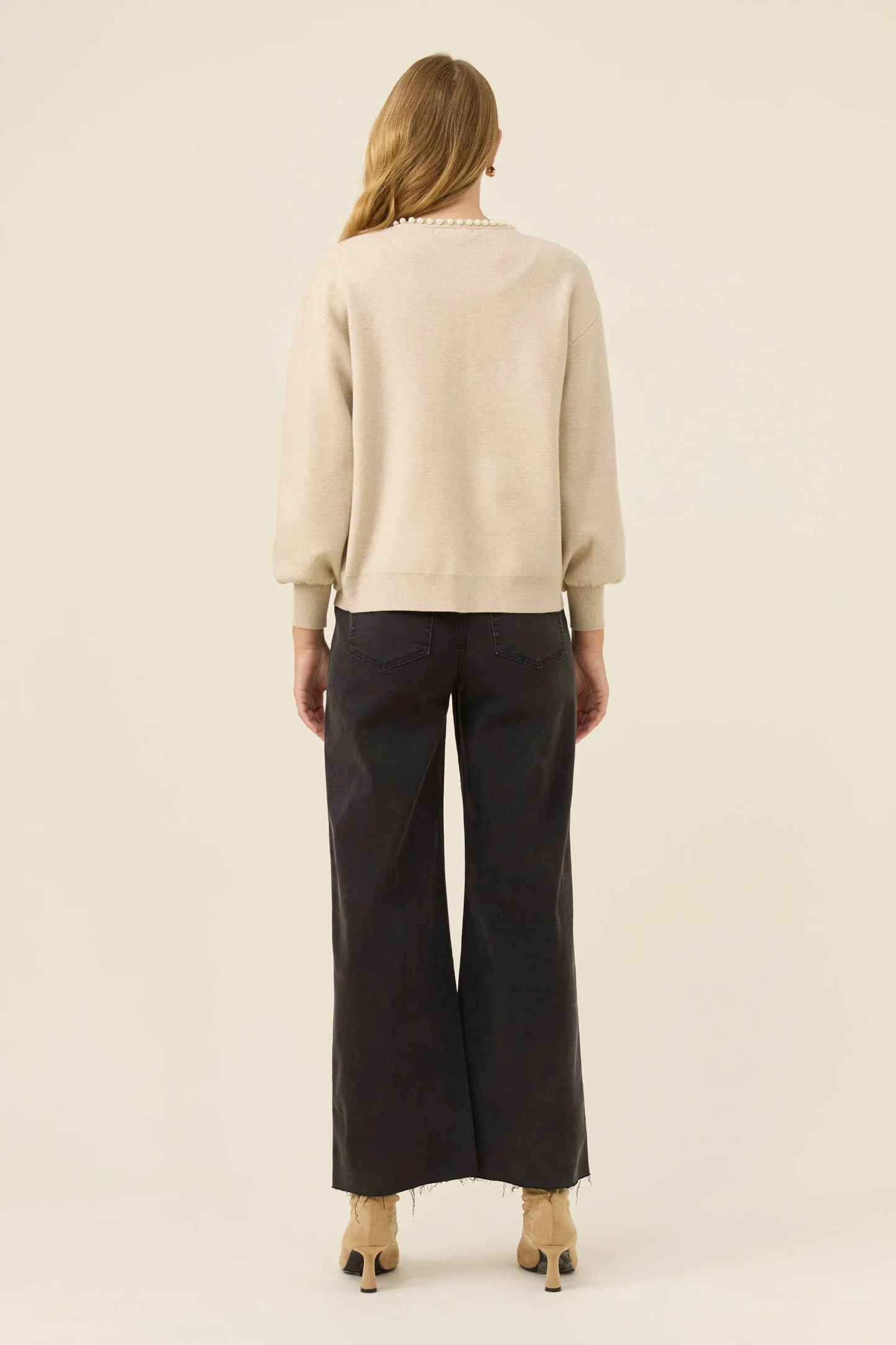 Isle of Mine Nell Pearl Cardigan - Stone