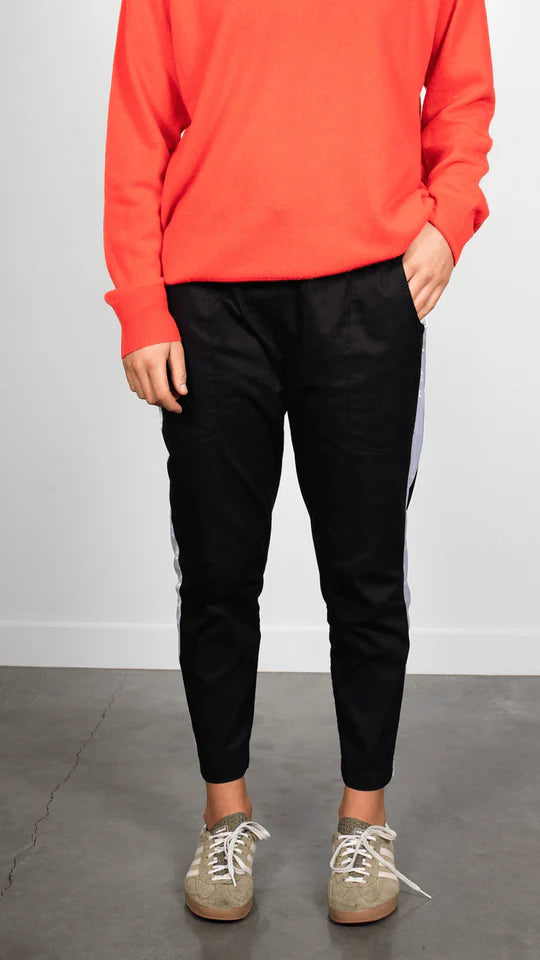 Style Laundry Cotton Twill Pant with White Satin Stripe