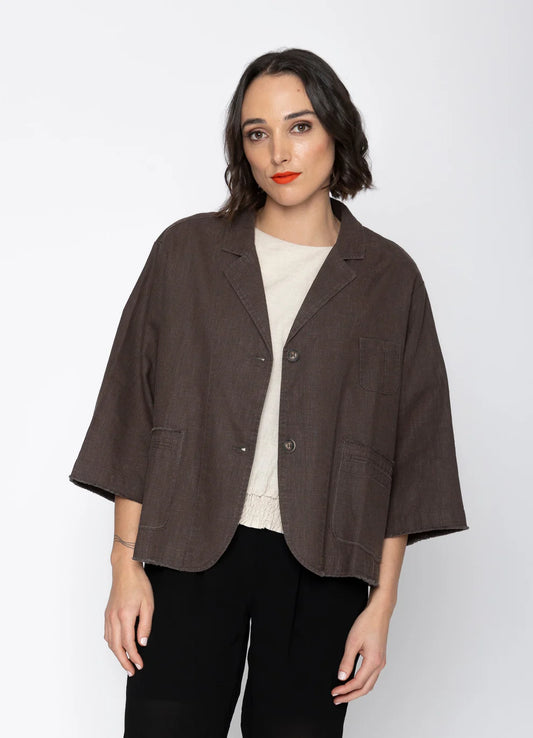 Two by Two Zanna Jacket - Charcoal/Chocolate