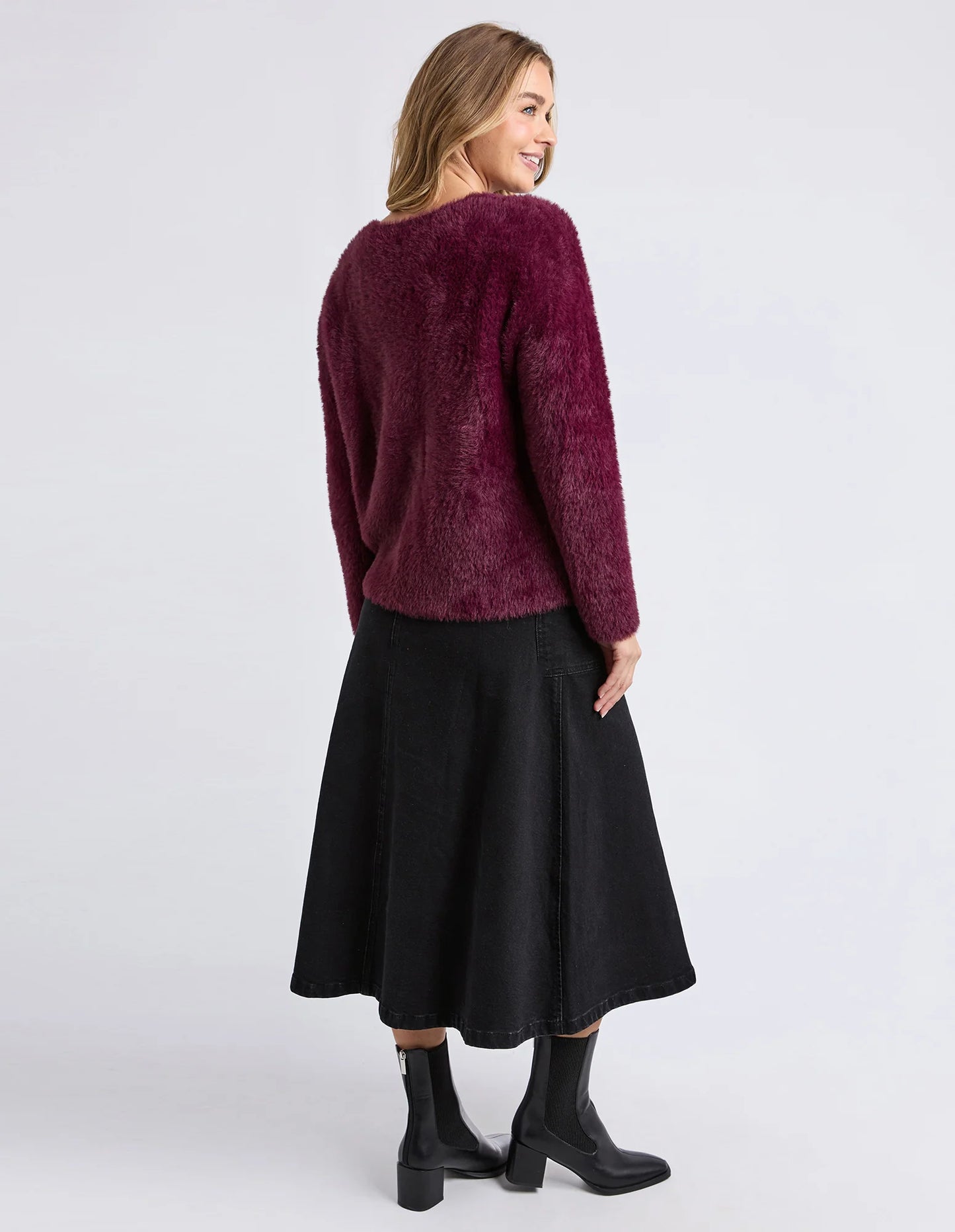 Foxwood Kenny Button Cardi - Windsor Wine