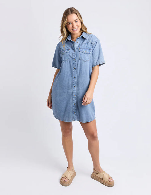 Foxwood Sorcha Denim Dress - Light Blue