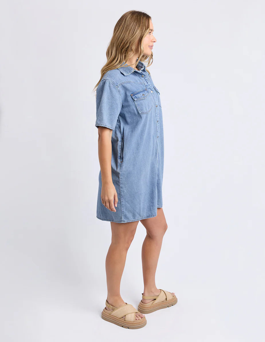 Foxwood Sorcha Denim Dress - Light Blue