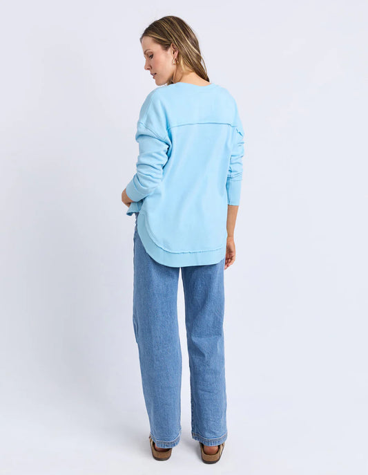 Foxwood Simplified Crew - Light Blue/Lime