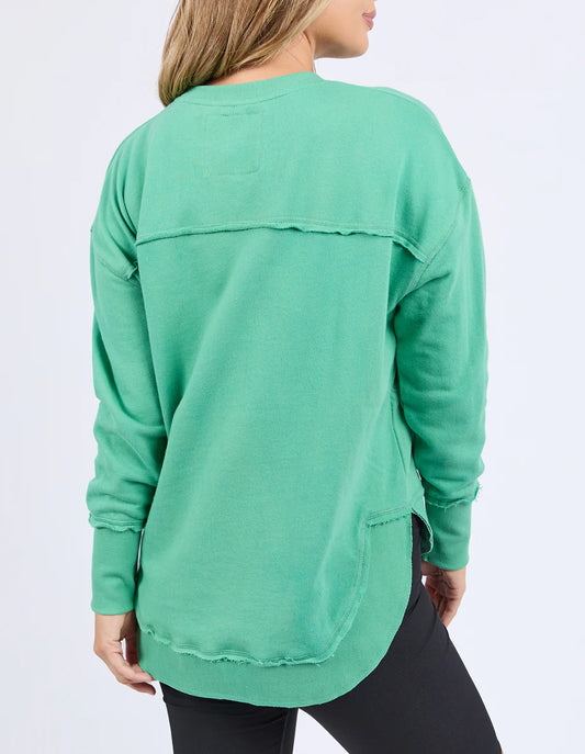 Foxwood Simplified Tonal Crew - Green