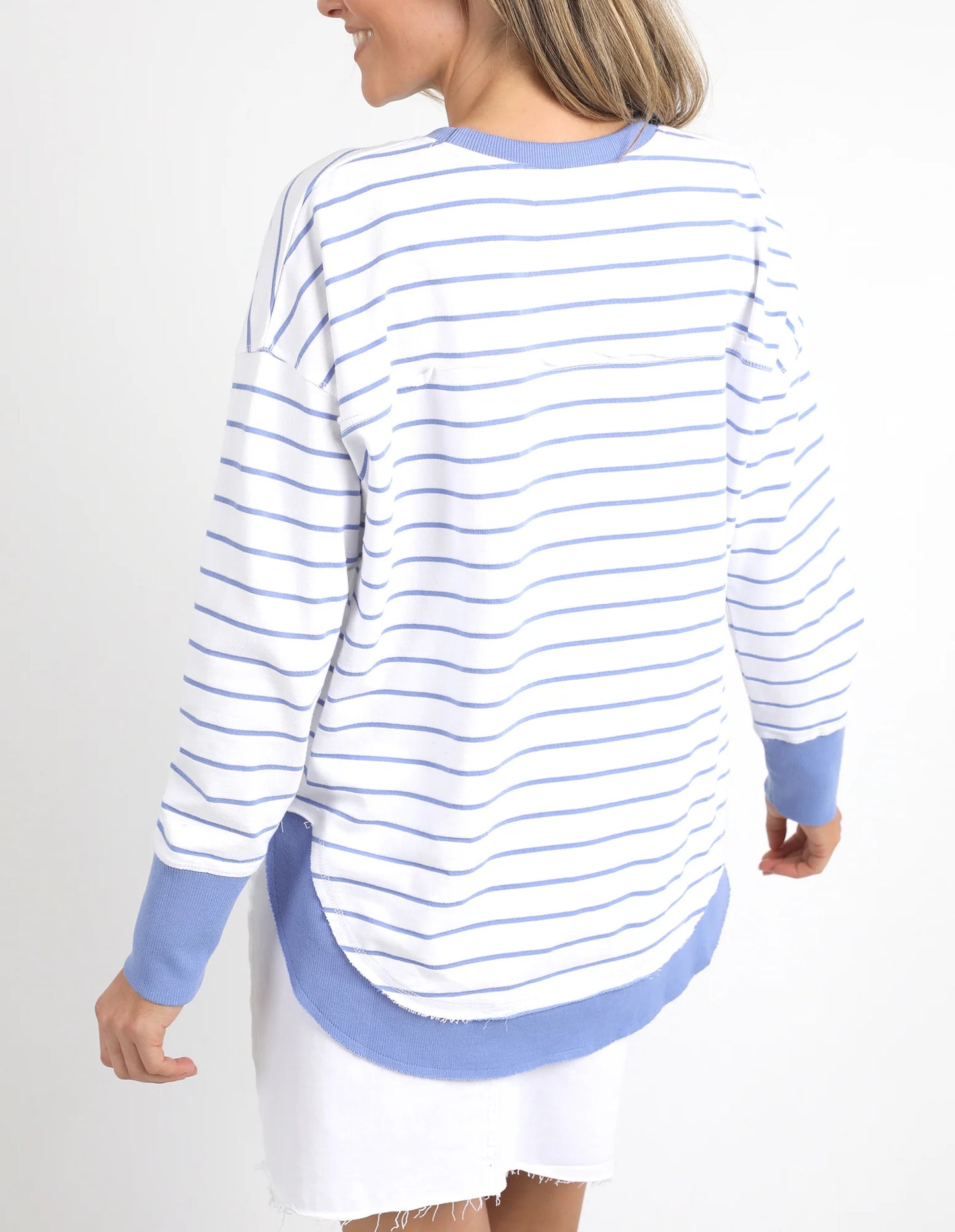 Foxwood Simplified Stripe Crew - Neon Blue