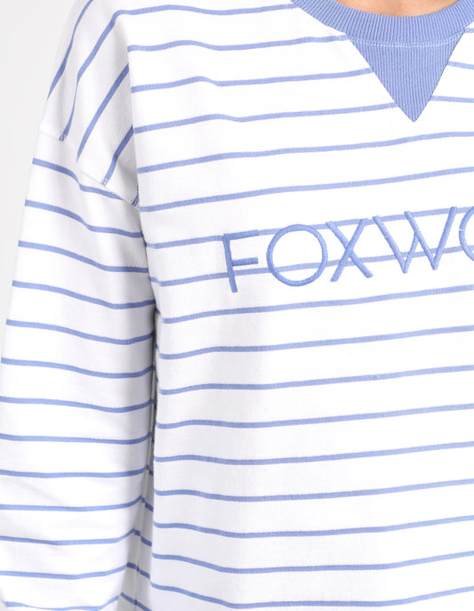 Foxwood Simplified Stripe Crew - Neon Blue