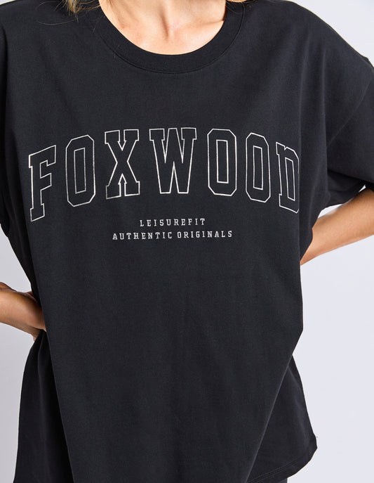 Foxwood Metallic Interval Tee - Black with Silver