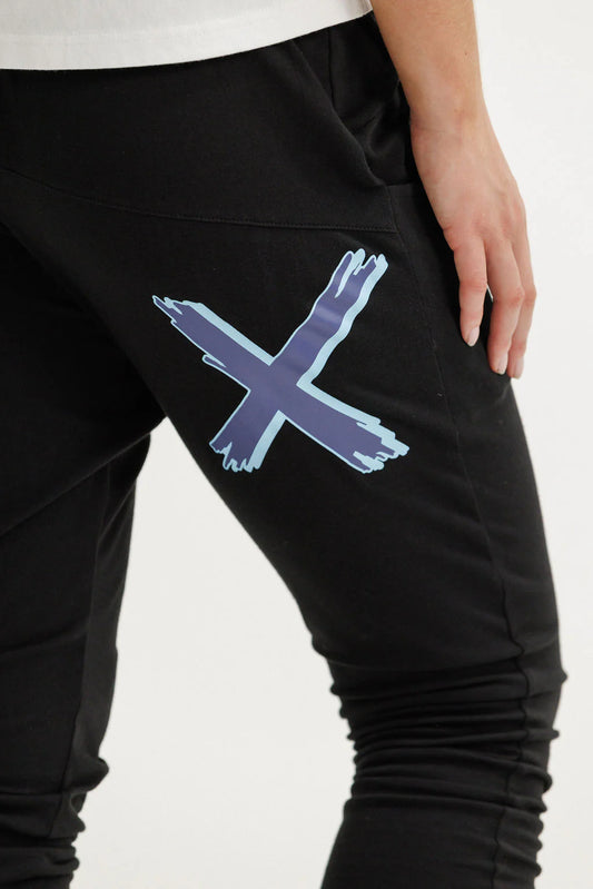 Homelee Apartment Pants - Black with Marine Blue Shadow X
