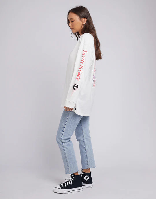 Silent Theory Spray Long Sleeve Top Vinatage White