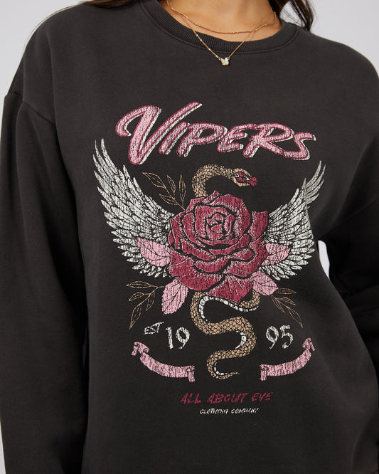 All About Eve Viper Standard Crew - Washed Black