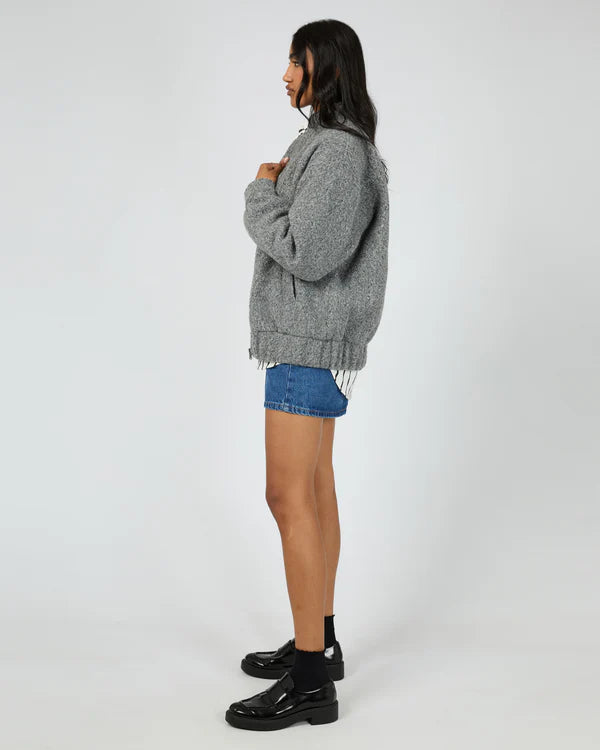 All About Eve Tahlea Bomber Jacket - Grey Marle