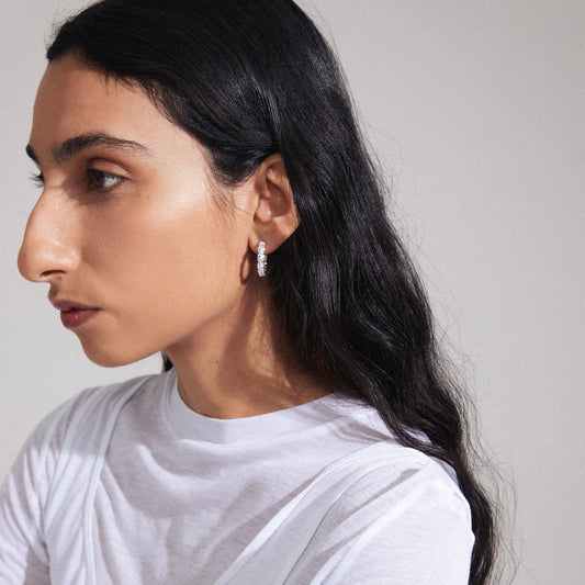 Pilgrim Scottie Recycled Hoop Earings - Silver Plated