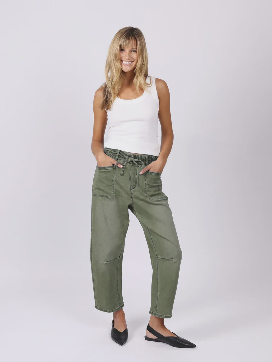 Monaco Leo Barrel Jean - Khaki